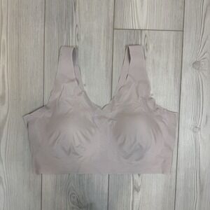 Hanes Women's 3XL Invisible Embrace Pullover Bralette Mauve Padded MHW561